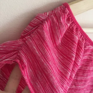 Free People Vintage Y2K Pink Stripe Gold Metallic Floral Girly Short Sleeve Tee thumbnail 6