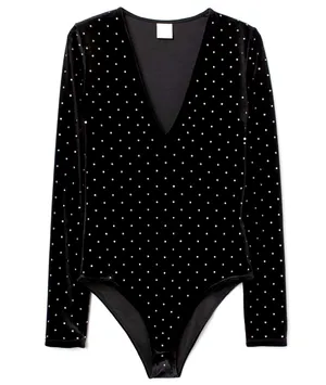 NWT V-Neck Long Sleeve Bodysuit thumbnail 1