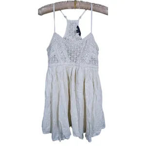 Vintage Y2K American Eagle Babydoll Mini Dress XS Cream Boho Country Concert thumbnail 2