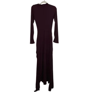 Babyboo Tahnee Maxi Dress Plum Womens Cutout Longsleeve BodyCon Size Medium thumbnail 4