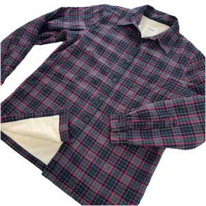 LL Bean Colorful Plaid Sherpa Fleece Lined Flannel Shirt Jacket Shacket Size XL thumbnail 10