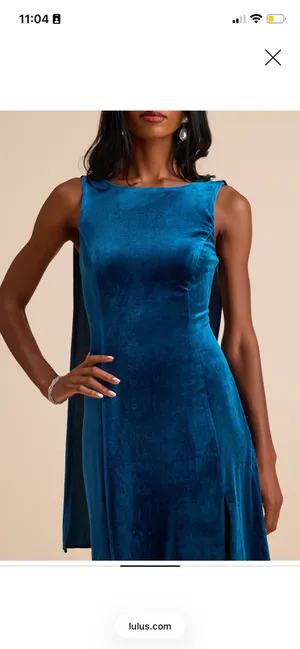 Lulus Liora Dark Teal Velvet Boat Neck Sash Maxi Dress thumbnail 3