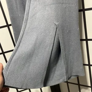 Abercrombie & Fitch High Waisted Ribbed Kick Flare Sweater Pants Blue/Gray NWOT thumbnail 4