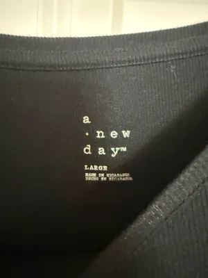 a new day Black Long Sleeve Ribbed Top thumbnail 2