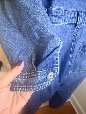 Old Navy Coveralls Womens Small Denim Jumpsuit Boilersuit Utility Workwear Blue thumbnail 12