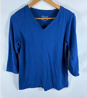Denim & Co Essentials V Neck Tshirt Size XS thumbnail 1