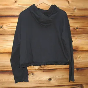NWT Alala Tropez Black Cropped Hoodie Sweatshirt thumbnail 8