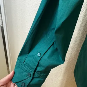 Abercrombie & Fitch Oversized Green Button Down Shirt Women S thumbnail 7
