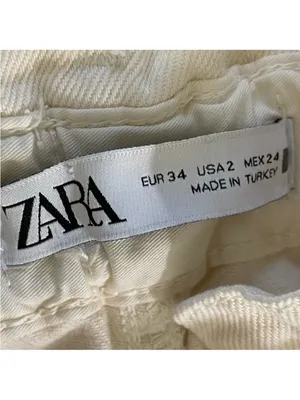 Zara baggy high waisted paperbag jeans in Ecru.....size US 2 thumbnail 10