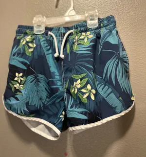 Tropical Floral Dolphin Swim Shorts Women M Fits Small Petite Navy Board Shorts thumbnail 1