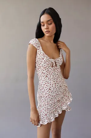 Urban Outfitters Eve Ditsy Floral Ruffle Mini Dress Small thumbnail 2