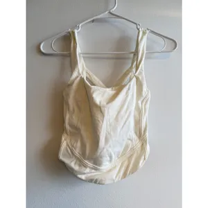 FP Movement Womens XS Cream Square Neck Crisscross Back Cropped Athletic Tank‎ thumbnail 2