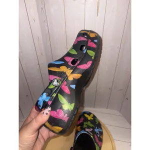 Crocs Women's Classic Platform Butterfly Graphic Clog Black Size 7 Women's thumbnail 6