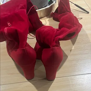 SHEIN Red Over the Knee Boots thumbnail 4
