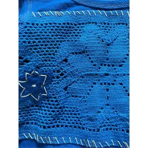 We the Free Window Crochet‎ Bright Electric Blue Tank Top XS thumbnail 6