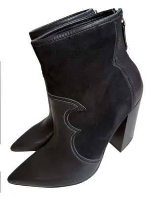 EUC Dolce Vita Leather Noraya Western Heeled Boots Black Size 7.5 thumbnail 7