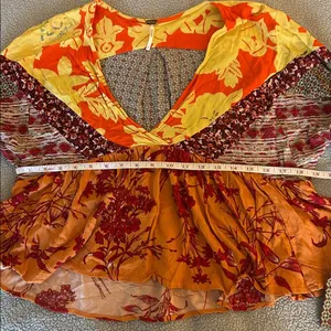 Free People Aloha State of Mind Patchwork Blouse Top Small thumbnail 10