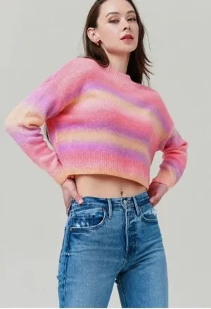 BB Dakota Steve Madden Pastel Ombré Crop Top sweater thumbnail 1