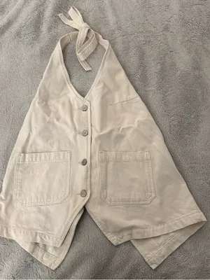 Reformation Brittany Denim Halter Top thumbnail 3