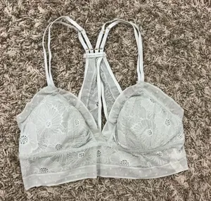 Aerie floral lace strappy bralette with ruffled edges thumbnail 1