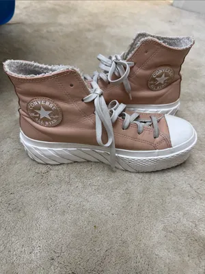 Converse Women's Blush Pink High-Top Platform Sneakers thumbnail 5