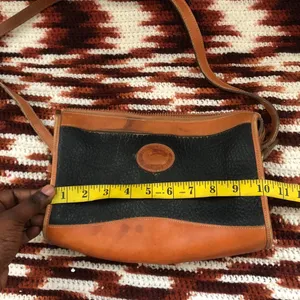 Vintage Dooney & Bourke Leather Black Brown Crossbody Shoulder Hand Bag Purse USA Made thumbnail 7