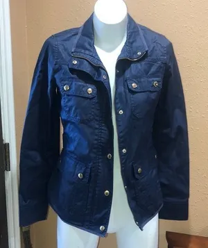 J.Crew navy blue button up jacket thumbnail 1