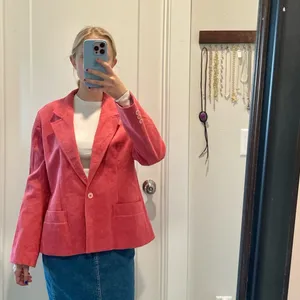 Vintage Pink Suede Blazer Jacket‎ Cropped Tailored 90s Womens Size Medium thumbnail 6