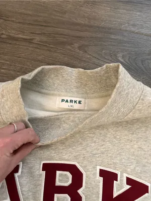 Parke Fleece Mockneck Sweatshirt with Crimson Logo thumbnail 4