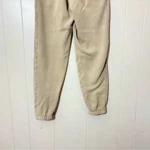 TNA Aritzia Cozy Fleece Boyfriend Sweatpants XS Tan Khaki Joggers thumbnail 7
