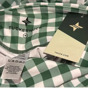 Tuckernuck Trellis Gingham Biker Shorts M NWT Green White 6” High Waist Pockets thumbnail 5