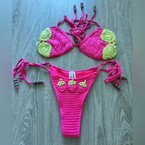 Urban Outfitters‎ Out From Under Strawberry Crochet Bikini New Small thumbnail 6
