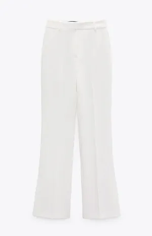 ZARA nwt white straight leg vented pants thumbnail 4