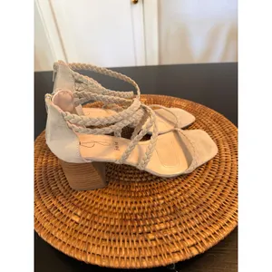 Joie Felina Braided Strappy Block Heel Sandals Sand Beige Square Toe‎ Size 8.5 thumbnail 6