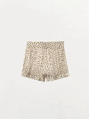 ZARA Polka Dot Cream Elastic Bloomer Shorts thumbnail 4