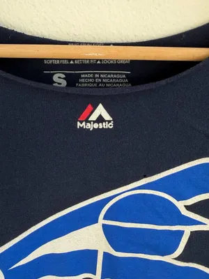 Chicago White Sox Majestic Navy Graphic Off the Shoulder T-Shirt thumbnail 4