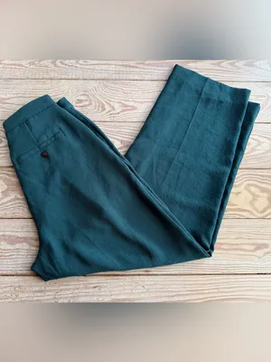 Madewell Green Pleated Wide-Leg Pants Size 4 thumbnail 4