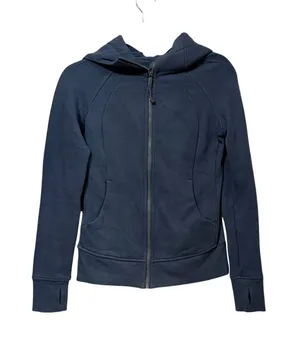 Lululemon Scuba Full Zip Hoodie Dark Blue LW4AWMS Womens Size 4 Sweatshirt thumbnail 1