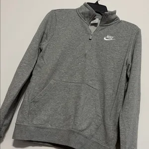 Nike Women's Gray Sportswear Club Fleece Quarter-Zip Sweatshirt thumbnail 5