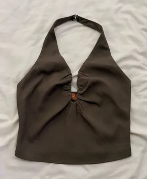 Woven Top Brown thumbnail 1