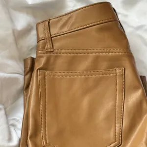 Abercrombie & Fitch Tan Curve Love Straight Leg Leather Pants thumbnail 2