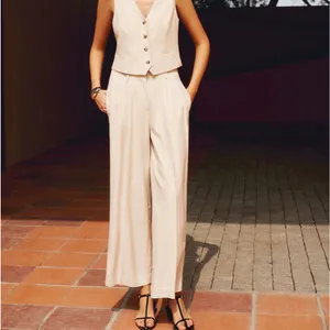 Commense Solid Suit Straight Leg Pants size medium Tan thumbnail 2