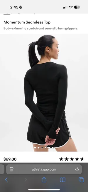 Athleta Top Long Sleeve Black thumbnail 2