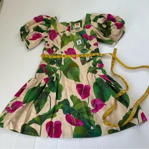 Farm Rio NWT Anthurium Leaves Dress Sand, M thumbnail 8