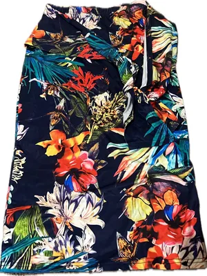SHEIN Navy Tropical Floral Maxi Skirt Set with Multicolor Blooms‎ thumbnail 2