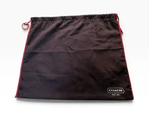 Coach Drawstring Dust Bag Brown Red Trim 16” x 13” Storage Cover thumbnail 1
