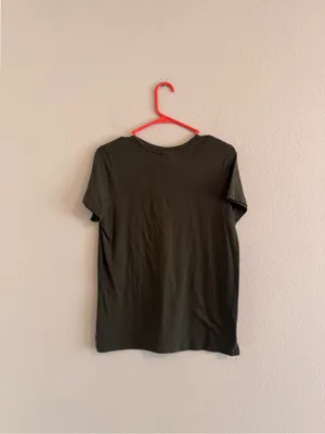 Victoria's Secret PINK Olive Green Short Sleeve Logo Tee thumbnail 3