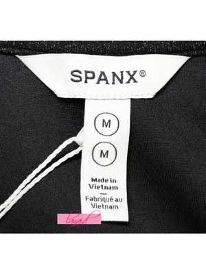 Spanx AirEssentials Half Zip Shimmer Very Black Gunmetal Shine Henley Sweater M thumbnail 7