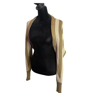 Nicholas Striped Shrug Sweater Womens M Layering Chunky Knit Bolero Cropped thumbnail 6