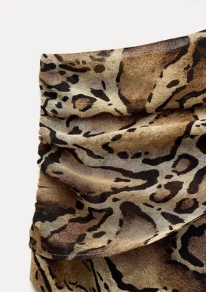 Zara maxi dress snake animal print mesh ruffled boho western casual summer thumbnail 11